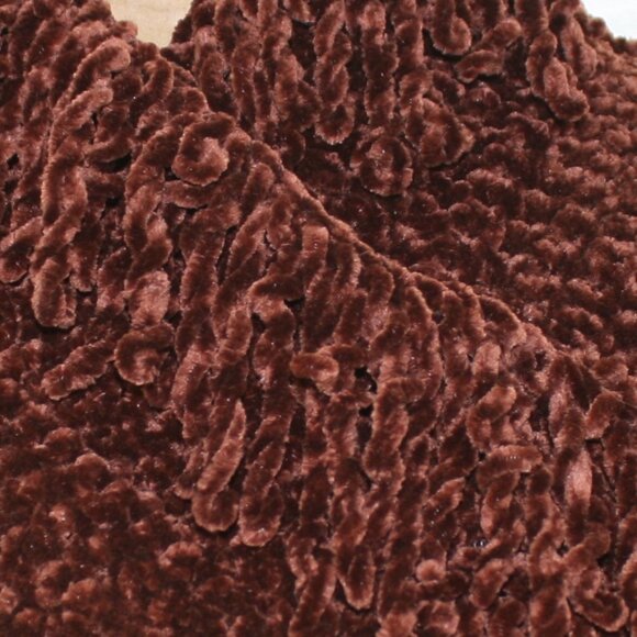HAND CRAFTED Scarf Infinity Chenille Turtleneck Fringe Wrap Oversized Brown - Picture 6 of 13